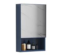 Wall Mounted Medicine Cabinet Mirror with Storage Single Door Rectangle Bathroom Mirror with Shelves Blue 40x65x11cm Stylish and Functional Bathroom nizer