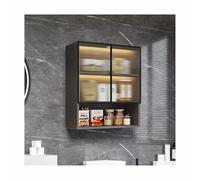 Wall-Mounted Medicine Cabinet with LED Light Glass Doors Space-Saving Storage for Bathroom Above Toilet Perfect for College Dorms and Small Spaces