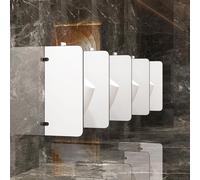Wall-Mounted Men Urinal Screen Toilet Partition with Accessories, Toilet Protection Divider for Hotel, Schools, Shopping Malls Public Places(White B-2pcs)