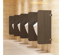 Wall-Mounted Men Urinal Screen Toilet Partition with Accessories, Toilet Protection Divider for Hotel, Schools, Shopping Malls Public Places(Dark brown B-2pcs)