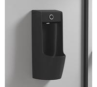 Wall Mounted Men's Adult Urinal Commercial Toilet, High Efficiency Flushing Intelligent Sensor Toilet Splash-Proof Male Urinal Space-Saving(Black)