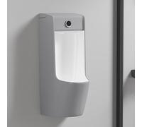 Wall Mounted Men's Urinal, Intelligent Sensor Flush, Spill Proof Anti-Odor Commercial Washout, Ceramic Urinal for Bathroom Hotel Garage Bar