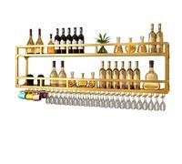 Wall Mounted Metal Bar Shelves LED Lighted Wine Rack & Liquor Bottle Display Shelf for Home Restaurant & Cafe Floating Mini Bar for Wine Bottles & Spirits