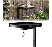 Wall-Mounted Metal Bird Bath Basin, 2 in 1 Wall Mounted Bird Bath and Feeder, Black Deck Rail Tray with Hanging Hook for Feeder, Right Depth & Anti-Rust Coated Metal Tray, for Garden Decor Use (1pcs)