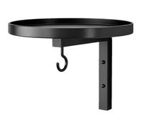 Wall-Mounted Metal Bird Bath Basin Feeder Tray, Rust-Resistant Coating Plant Holder with Hook, Bracket Water Tray for Saving Space Fence Balcony Porch Yard Outdoor Hummingbird Squirrel (B1pc)