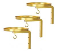 Wall-Mounted Metal Bird Bath Basin Feeder Tray, Rust-Resistant Coating Plant Holder with Hook, Bracket Water Tray for Saving Space Fence Balcony Porch Yard Outdoor Hummingbird Squirrel (A3pcs)