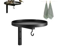 Wall-Mounted Metal Bird Bath Basin, Heavy Duty Deck Mounted Birdbaths Bowl, 7.9in Hanging Feeder Tray with Hook Bracket for, Balcony Patio Garden Yard Courtyard Decor Use(1pcs)