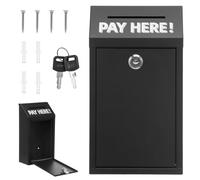 Wall Mounted Metal Donation Box with Lock, Secure Suggestion & Comment Collection Case for Office, Weatherproof Charity Mailbox for Outdoor, Includes Keys & Mounting Fittings