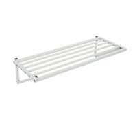 Wall Mounted Metal Floating Shelves - Heavy Duty Garage Storage Rack Tool nizer for Basement Shed Kitchen Pantry - 97x40cm White Metal Shelving Units