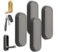 Wall-Mounted Metal Folding Hooks for Bathroom - Space-Saving Coat and Key Holders Set of 4 (Gray) - Ideal for Organizing Small Spaces and Reducing Clutter