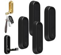 Wall-Mounted Metal Folding Hooks for Bathroom Space-Saving Coat & Key Hangers Black (Set of 4) Perfect for Organizing and Maximizing Storage in Small Spaces