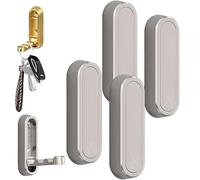Wall-Mounted Metal Folding Hooks for Bathroom - Space-Saving Design for Coats & Keys - Silver 4 Pack - Durable & Stylish Storage Solution