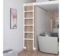 Wall Mounted Metal Ladder for Home Loft, Industrial Iron Pipe White Bunk Bed Ladder 3.3ft-10ft Height Entrance Egress Ladder for Dorm, Library, Bed, Deck, RV, Easy Install Loads 330lbs(6.6FT/2.01M/79.