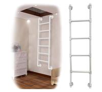 Wall Mounted Metal Ladder For Home Loft Metal Iron Loft Egress Ladder Loads 330lbs For Attic Dorm Library Bunk Bed, Basement Escapes, Etc.(Black,100cm/39in)