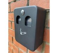 WALL MOUNTED METAL LOCKABLE OUTDOOR CIGARETTE ASHTRAY ASH BIN WITH LOCK OUTDOOR