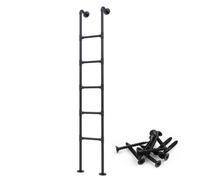 Wall-Mounted Metal Loft Ladder - Adjustable 100-300 cm Ideal for Attics Bedrooms Basements Indoor/Outdoor Climbing Access Space-Saving Design