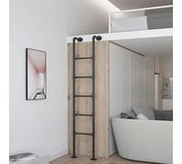 Wall Mounted Metal Loft Ladder106in Black Wrought Iron Industrial Step Ladder for Attic Basement Window Well Egress SpaceSaving Design for Homes & Dorms