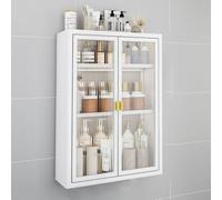 Wall Mounted Metal Medicine Cabinet with Glass Doors Over the Toilet Storage Solution for Bathroom Kitchen Laundry or Dorms Stylish & Functional