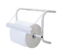 Wall Mounted Metal Paper Roll Holder White Industrial Bar 39x42 cm