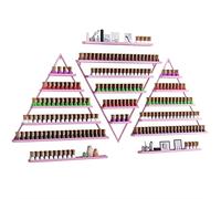 Wall-Mounted Metal Shelf, Triangular Organizer for Nail Polish and Essential Oils, Ideal for Home Salon and Spa