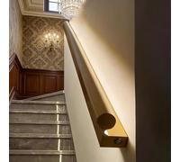Wall-Mounted Metal Stair Handrail with Motion Sensor LED Light, Modern Staircase Guardrail for Basement, Aisle, Corridor, 5.6ft