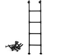 Wall Mounted Metal Step Ladder for Attic, Loft, Library, Bunk Bed, Deck, RV - Wrought Iron Climbing Ladder with Installation Kit