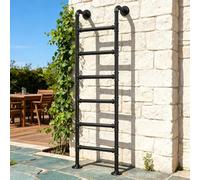 Wall Mounted Metal Step Ladder for Easy Installation and Customizable Sizing in Basement Window Wells and Lofts