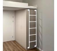 Wall Mounted Metal Step Ladder for Home Loft, 100cm 125cm 130cm 140cm 145cm 150cm Height Entrance Egress Ladder, Fire Escape Ladder for Dorm,Library,Bunk Bed,Deck,RV(260cm/102in)