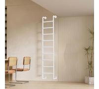 Wall Mounted Metal Step Ladder for Home Loft, 4ft 5ft 6ft 7ft 8ft 9ft White Wrought Iron Attic Bunk Bed Ladder Loads 330lbs Durable Apartment Rv Bunk Ladder, Emergency Egress Ladde