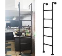 Wall Mounted Metal Step Ladder for Home Loft, 4ft 5ft 7ft 8ft 10ft Height Entrance Egress Ladder, Basement Window Well Egress Ladder Fire Escape Ladder for Attic,Dorm,Bunk Bed,Deck,RV, Loads 330lbs(1.