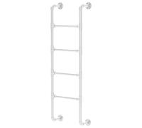Wall Mounted Metal Step Ladder for Loft Dorm, White Interior Bunk Bed Ladder 4ft 5ft 6ft 7ft 8ft 9ft Basement Window Well Egress Ladder, Safety Side Climb Ladder, Loads 330lbs(128c