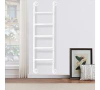 Wall Mounted Metal Step Ladder - Multi-Purpose Straight Ladder for Home, Loft, Bunk Beds, Attic Stairs, Basement Egress, and Fire Escape