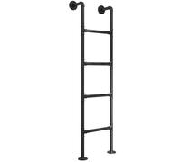 Wall Mounted Metal Step Ladder, Wrought Iron Design for Home, Loft, and Fire Escape Use, Suitable for Bunk Beds, Decks, and RVs, Height Adjustable 100-300cm