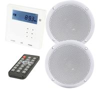 Wall Mounted Micro Bluetooth Amplifier & 2 Ceiling Speaker Kit Stereo HiFi Music