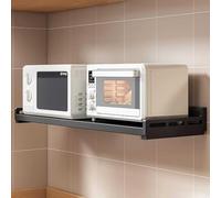 Wall Mounted Microwave Oven Shelf Space Saving Kitchen Storage Solution for Organizing Pots and Pans