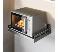 Wall-Mounted Microwave Shelf Space-Saving nizer Versatile Kitchen Storage Rack 50cm Gray Ideal for Microwave and Oven Essentials and Stylish