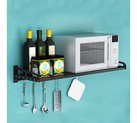 Wall Mounted Microwave Storage Rack - Stainless Steel Kitchen Shelving for Space Saving, Stylish Storage Solution for Microwave and Oven