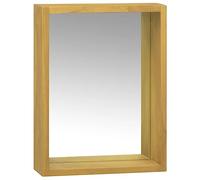Wall Mounted Mirror Cabinet 30x10x40 cm Solid Teak Wood Slish Bathroom Sto with Shelf Robust Design for Toiletries Bathroom Fur