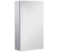 HOMCOM Wall Mounted Glass Bathroom Storage Cabinet With Mirror, Silver