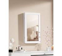 Wall Mounted Mirror Cabinet with Lockable Jewellery Storage SONGMICS White One Size