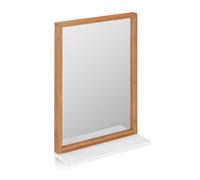 Wall-mounted mirror Elegant Natural Wall-Mounted Bathroom Mirror Natural Finish