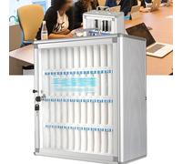 Wall-Mounted Mobile Phone Storage Cabinet with Lock - 48-Slot Aluminum Key Anti-Wear Pearl Cotton Box Secure Locker for Phones & Keys.