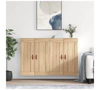 Wall Mounted Modern Cabinet Sonoma Oak 69.5x34x90 cm Engineered Wood 4-Door Pair