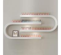 Wall Mounted Nail Polish Organizer with Floating Shelves for Salon and Shop Display