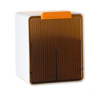 Wall-Mounted No-Drill Makeup Cotton Storage Box, Wall-mounted Cotton Pad Holder, For Bathrooms (White orange)
