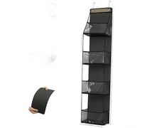Wall Mounted Non-Woven Fabric Storage Hanging Bag Organizer with Transparent PVC Panels for Shoes Cosmetics Stationery Books Home Closet Door(D)
