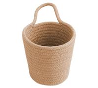 Wall-Mounted Organizer Basket, Cotton Rope Storage Bin, Hanging Woven Holder with Handle, Ideal for Kitchen Supplies, Bathroom Necessary, Living Room Decor, Small Space Organization