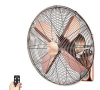 Wall Mounted Oscillating Fan,Vintage Retro Electric Fan With Remote Control,3-Speed Wind Adjustment & 120°Left And Right Swing,Strong Winds For Industrial Commercial -Red,Red Bronze,18 inches