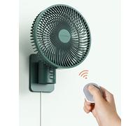Wall Mounted Oscillating Fan with Remote and Timer,8.5 Inch Small RV Fan with 4 Speeds, 90° Oscillation, 120° Adjustable Tilt, 5.92 feet Wire, Quiet Corner Fans for Bedroom, Indoor Bathroom