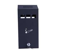 Wall Mounted Outdoor Cigarette Bin, Ash Bin, ASHTRAY, Ash Tray, Lockable with 2 Keys Bin Galvanised Steel Smoking Box (Large)